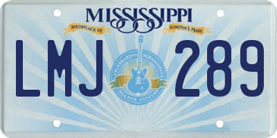 MS license plate LMJ289