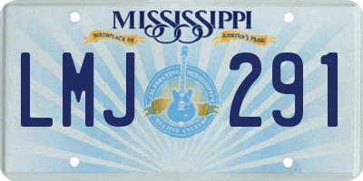 MS license plate LMJ291