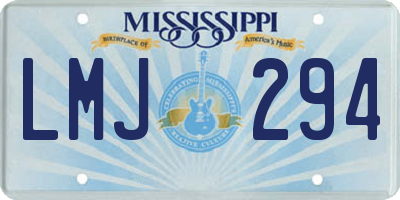 MS license plate LMJ294
