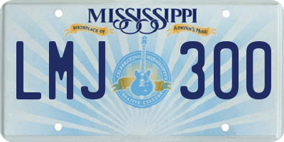 MS license plate LMJ300