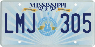 MS license plate LMJ305