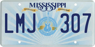 MS license plate LMJ307
