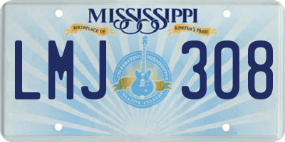 MS license plate LMJ308