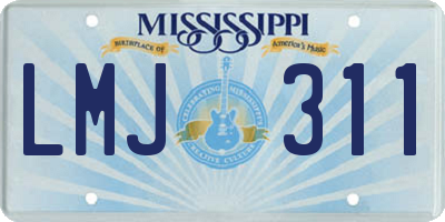 MS license plate LMJ311