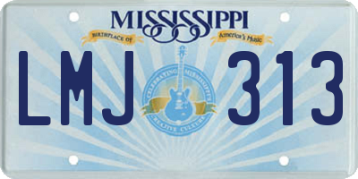 MS license plate LMJ313