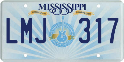 MS license plate LMJ317