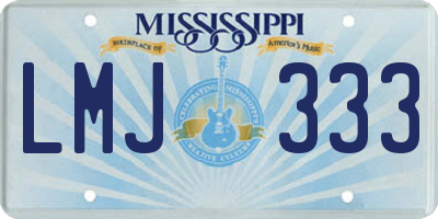 MS license plate LMJ333