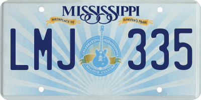 MS license plate LMJ335
