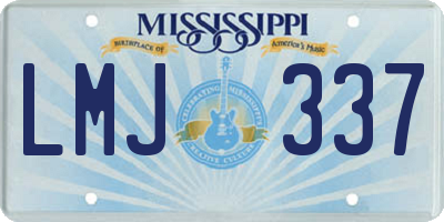 MS license plate LMJ337