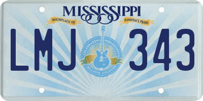 MS license plate LMJ343