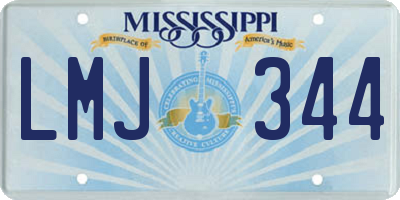 MS license plate LMJ344