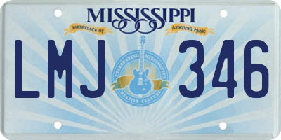 MS license plate LMJ346