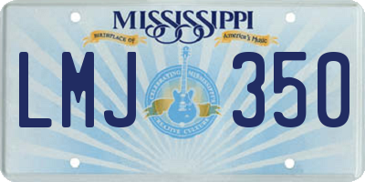 MS license plate LMJ350