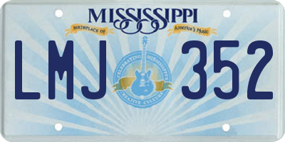 MS license plate LMJ352