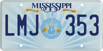 MS license plate LMJ353