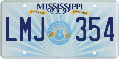 MS license plate LMJ354