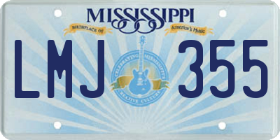 MS license plate LMJ355
