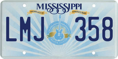MS license plate LMJ358