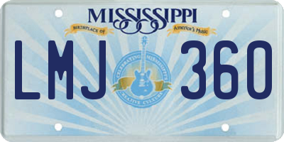 MS license plate LMJ360