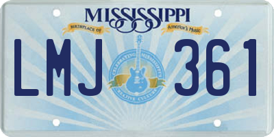 MS license plate LMJ361