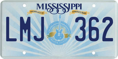 MS license plate LMJ362