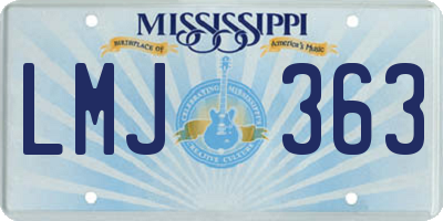 MS license plate LMJ363