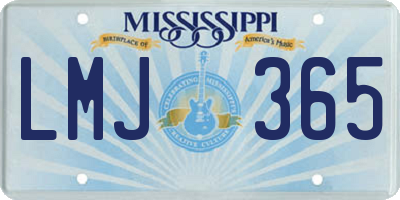 MS license plate LMJ365