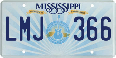 MS license plate LMJ366