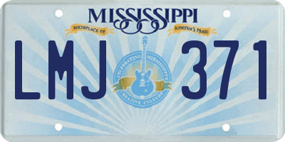 MS license plate LMJ371