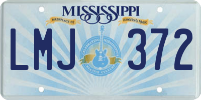 MS license plate LMJ372