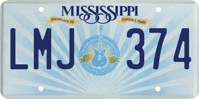 MS license plate LMJ374