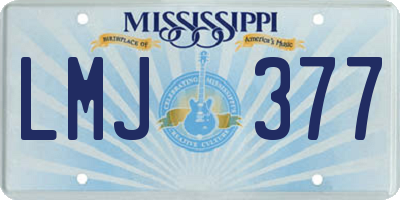 MS license plate LMJ377