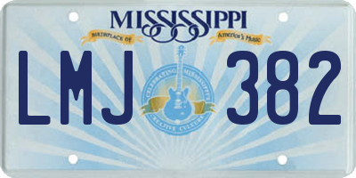 MS license plate LMJ382