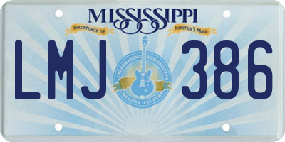 MS license plate LMJ386