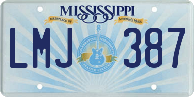 MS license plate LMJ387