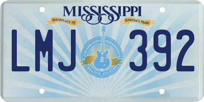 MS license plate LMJ392