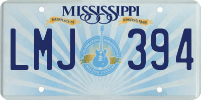 MS license plate LMJ394