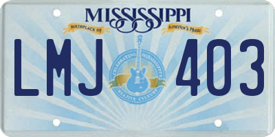 MS license plate LMJ403