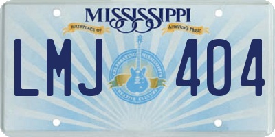 MS license plate LMJ404