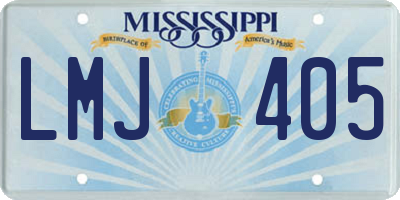 MS license plate LMJ405