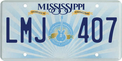 MS license plate LMJ407