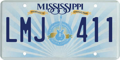 MS license plate LMJ411