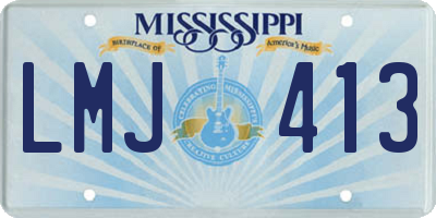 MS license plate LMJ413