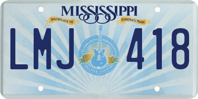 MS license plate LMJ418