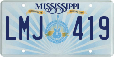 MS license plate LMJ419