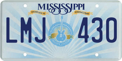 MS license plate LMJ430