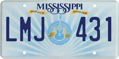 MS license plate LMJ431