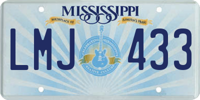 MS license plate LMJ433