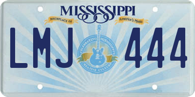 MS license plate LMJ444