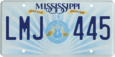 MS license plate LMJ445